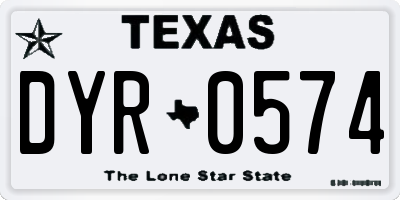 TX license plate DYR0574