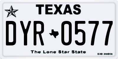 TX license plate DYR0577