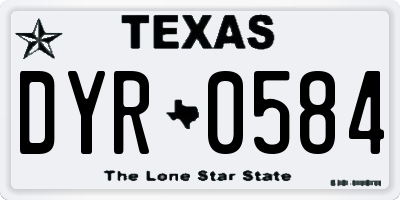 TX license plate DYR0584