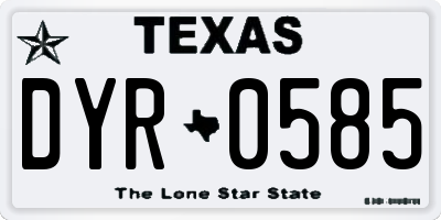 TX license plate DYR0585