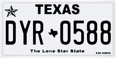 TX license plate DYR0588