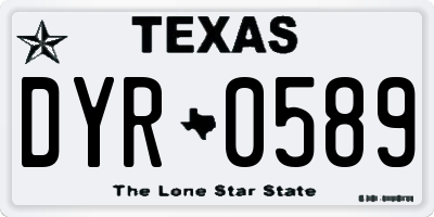 TX license plate DYR0589