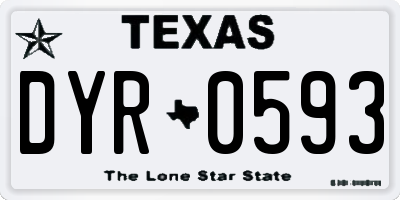 TX license plate DYR0593