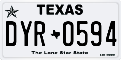 TX license plate DYR0594