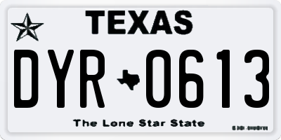 TX license plate DYR0613