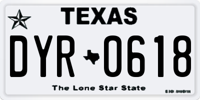 TX license plate DYR0618