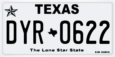 TX license plate DYR0622