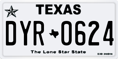 TX license plate DYR0624