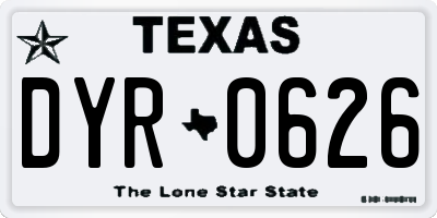 TX license plate DYR0626