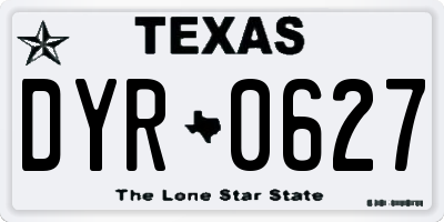 TX license plate DYR0627
