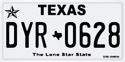 TX license plate DYR0628