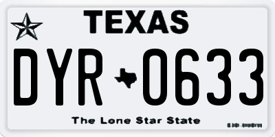 TX license plate DYR0633
