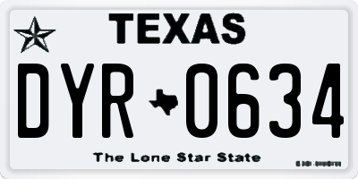 TX license plate DYR0634