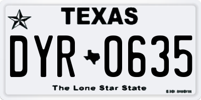 TX license plate DYR0635