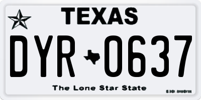 TX license plate DYR0637