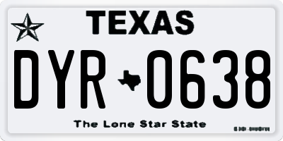 TX license plate DYR0638