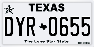 TX license plate DYR0655