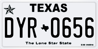 TX license plate DYR0656