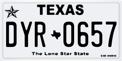 TX license plate DYR0657