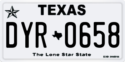 TX license plate DYR0658