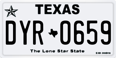TX license plate DYR0659