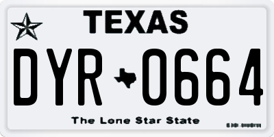 TX license plate DYR0664