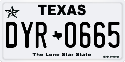 TX license plate DYR0665