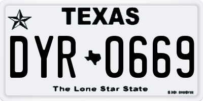 TX license plate DYR0669