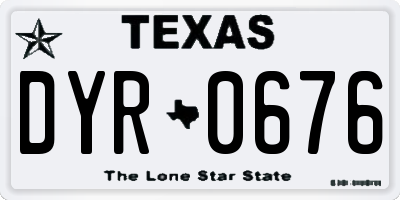 TX license plate DYR0676