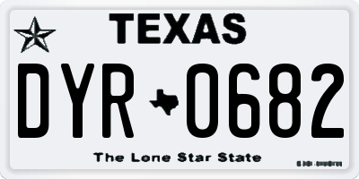 TX license plate DYR0682