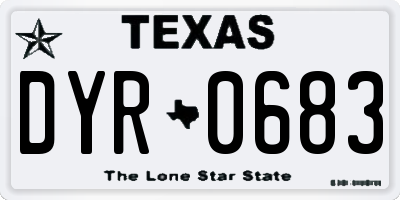 TX license plate DYR0683