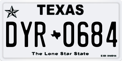TX license plate DYR0684