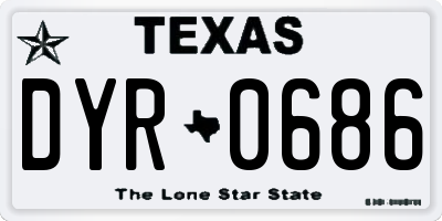 TX license plate DYR0686