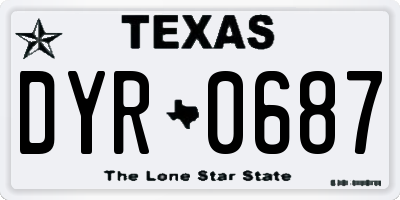 TX license plate DYR0687
