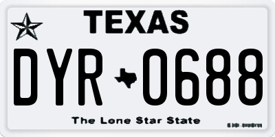 TX license plate DYR0688