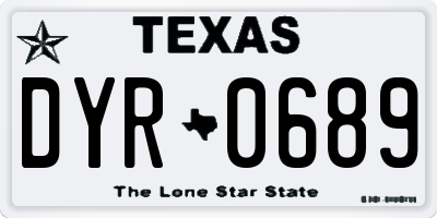 TX license plate DYR0689