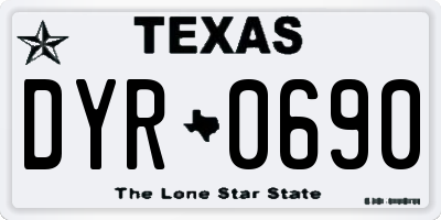TX license plate DYR0690