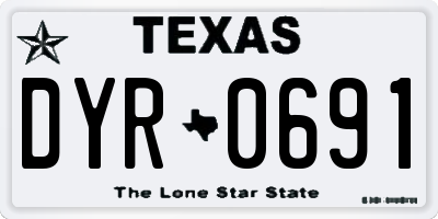 TX license plate DYR0691