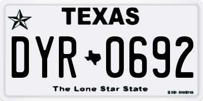 TX license plate DYR0692