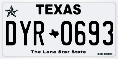 TX license plate DYR0693