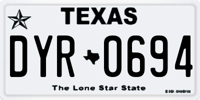TX license plate DYR0694