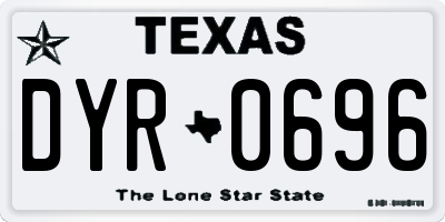 TX license plate DYR0696
