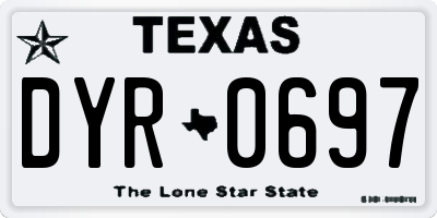 TX license plate DYR0697