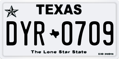 TX license plate DYR0709