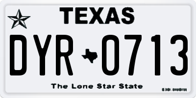 TX license plate DYR0713