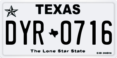 TX license plate DYR0716