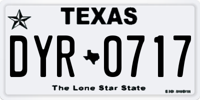 TX license plate DYR0717