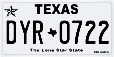 TX license plate DYR0722