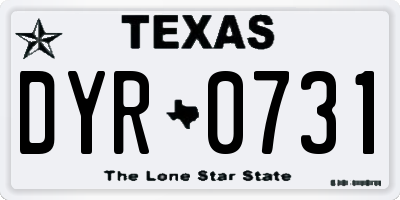TX license plate DYR0731