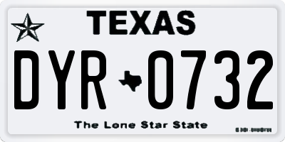 TX license plate DYR0732
